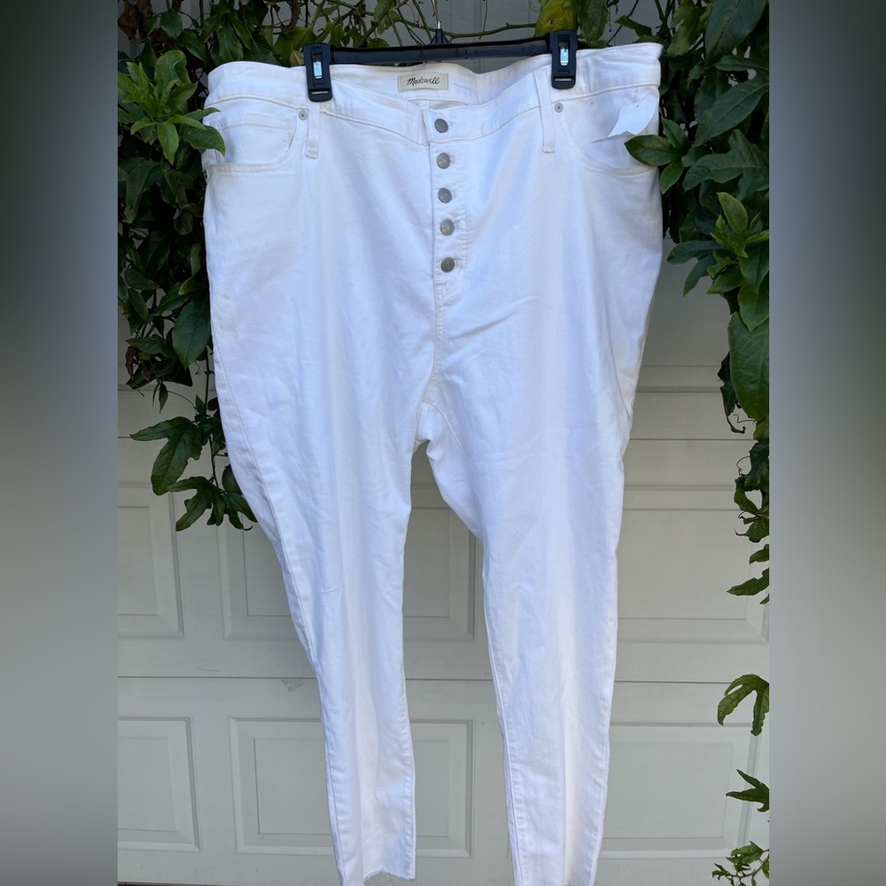 Women Madewell 9" high rise skinny white  jeans plus size 37